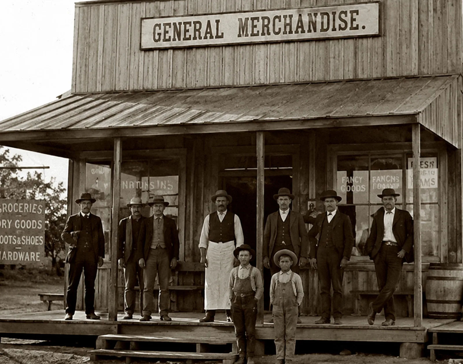 A Southside general merchandise store. Historical interpretation generated for illustrative purposes.