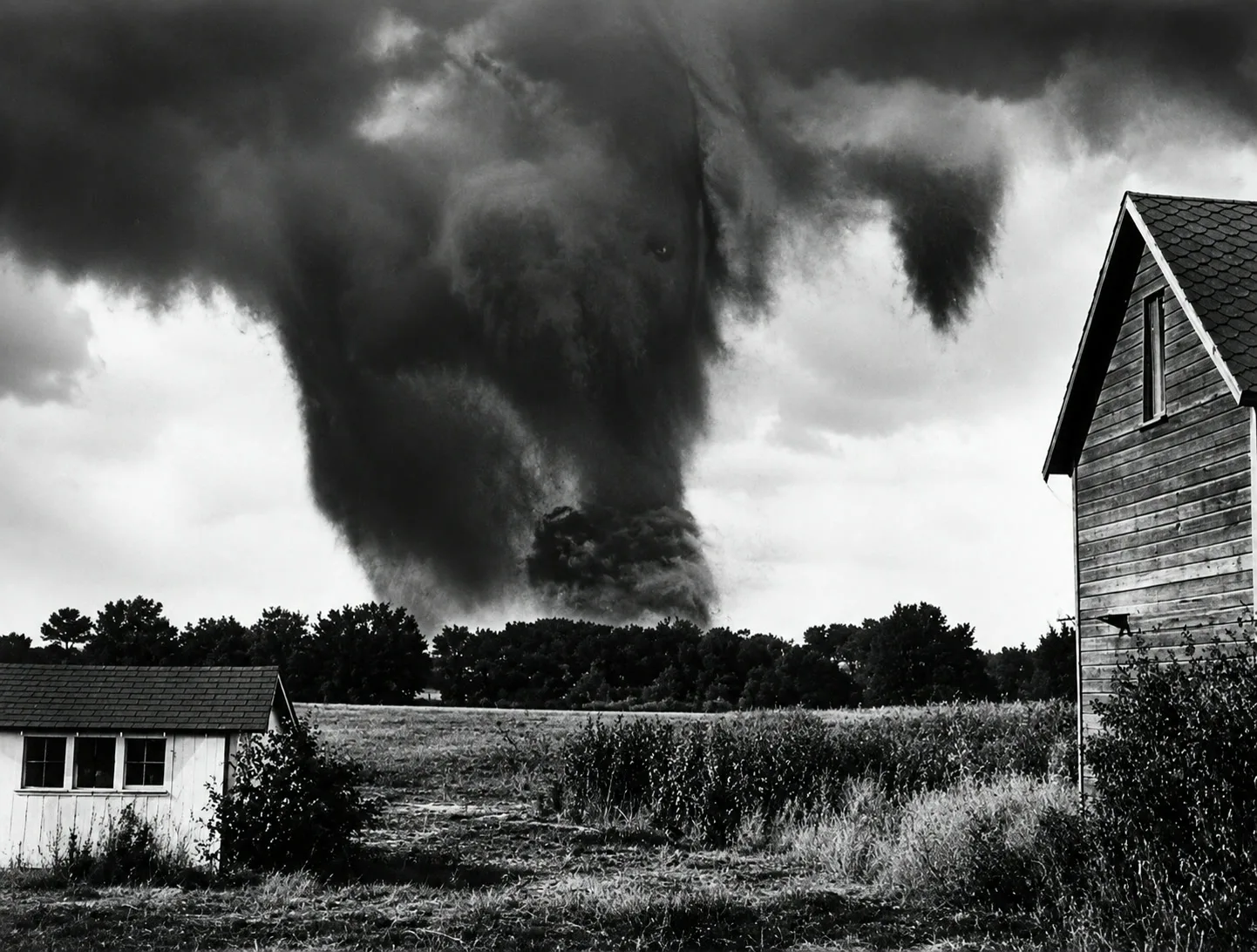 Not a photograph of the 1886 storm. Historical interpretation generated for illustrative purposes.
