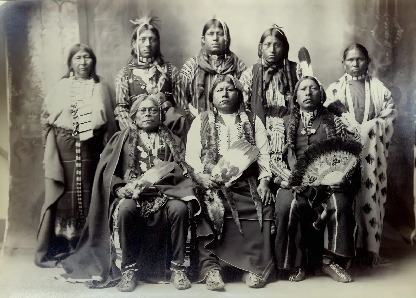 Tonkawa group, Omaha, Nebraska, 1898. Photograph by F. A. Rinehart. From the collections of Omaha Public Library.
