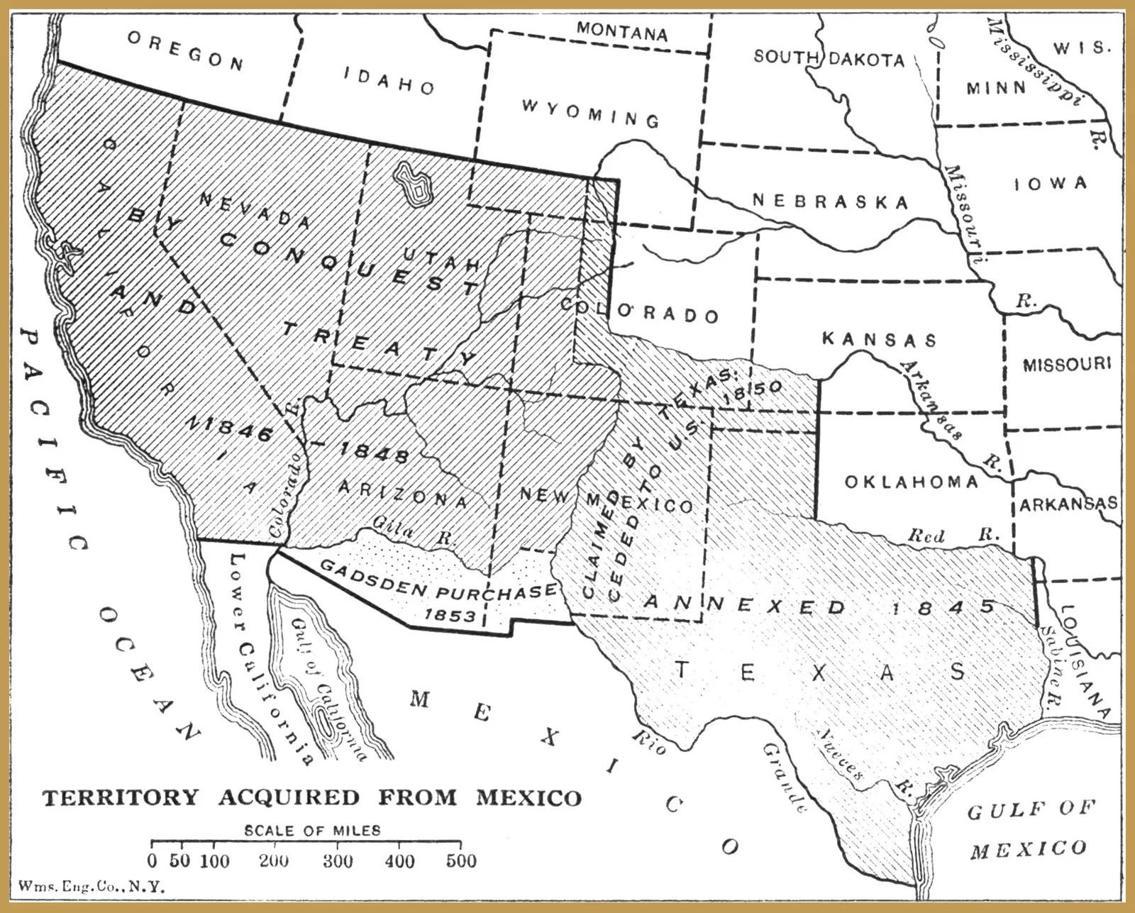 Territory Acquired from Mexico. Justin H. Smith, The War with Mexico, 1919.